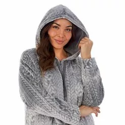 Plus Size Koolaburra By UGG Plush Hooded Zip Robe With Kangaroo Pocket Castlerock Grey -Koolaburra Boots Shop unnamed file 1107