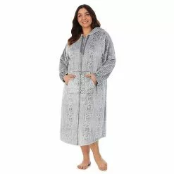 Plus Size Koolaburra By UGG Plush Hooded Zip Robe With Kangaroo Pocket Castlerock Grey -Koolaburra Boots Shop unnamed file 1108