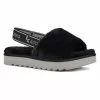 Koolaburra By UGG Fuzz'n II Women's Faux-Fur Sandals Black