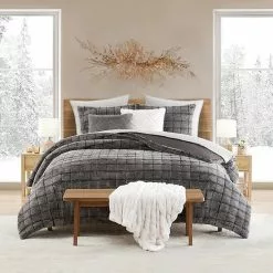 Koolaburra By UGG Izzel Faux Fur Comforter Set With Shams Cocoa Gray -Koolaburra Boots Shop unnamed file 350