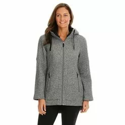 Women's Koolaburra By UGG Hooded Fleece Coat Salt Pepper