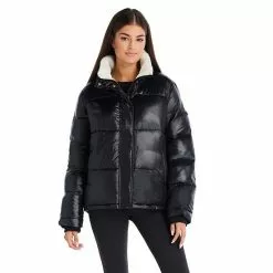 Women's Koolaburra By UGG Sherpa-Trim Puffer Jacket Black -Koolaburra Boots Shop unnamed file 460