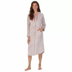 Women's Koolaburra By UGG Plush Hooded Zip Robe With Kangaroo Pocket Old Rose -Koolaburra Boots Shop unnamed file 485