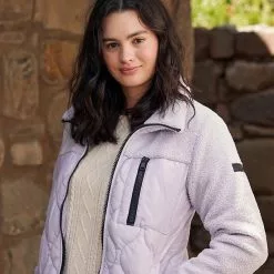 Women's Koolaburra By UGG Mixed-Media Fleece Jacket Lilac -Koolaburra Boots Shop unnamed file 868