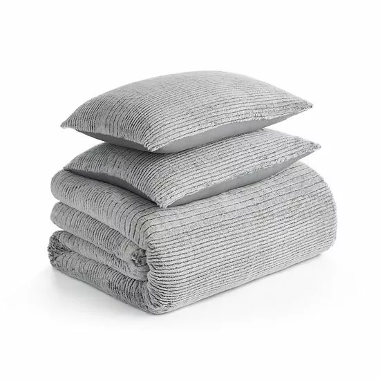 Koolaburra By UGG Sonele Faux Fur Comforter Set With Shams Wild Dove 2 Koolaburra By UGG Sonele Faux Fur Comforter Set With Shams Wild Dove - Image 2